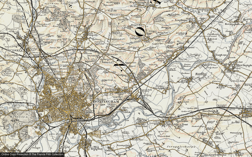 Old Map of Gedling, 1902-1903 in 1902-1903
