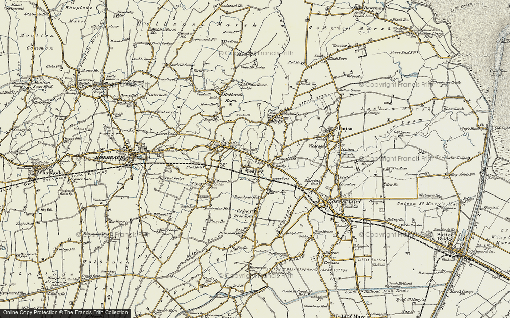 Old Map of Gedney, 1901-1902 in 1901-1902