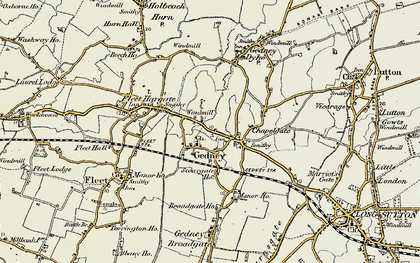 Old map of Gedney in 1901-1902