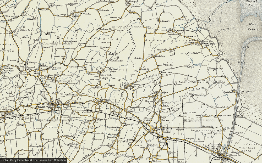 Old Map of Gedney Dyke, 1901-1902 in 1901-1902