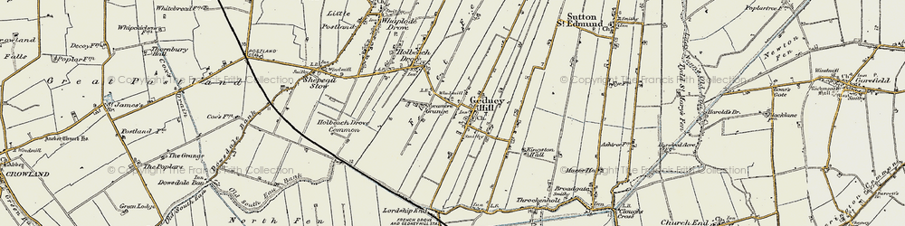 Old map of Gedney Hill in 1901-1902