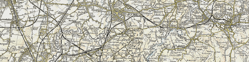 Old map of Gee Cross in 1903