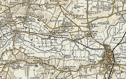 Old map of Geldeston in 1901-1902