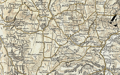 Old map of Bryniau Gleision in 1902-1903