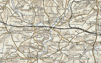 Old map of Gelli in 1901-1912