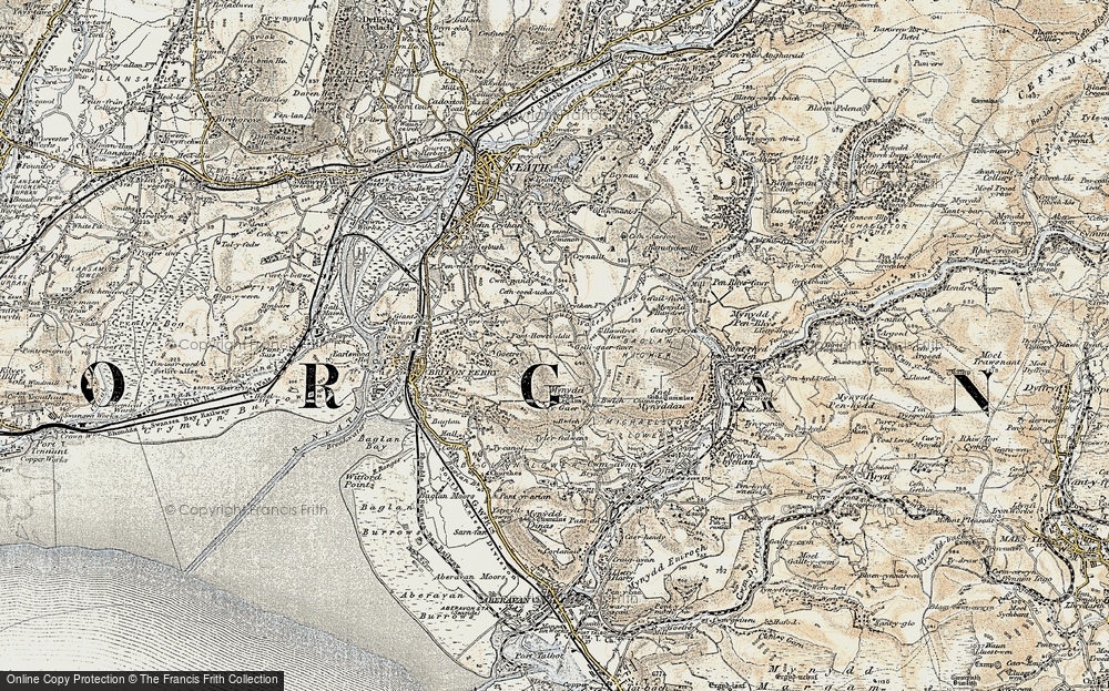 Old Map of Historic Map covering Buarth y Gaer in 1900-1901