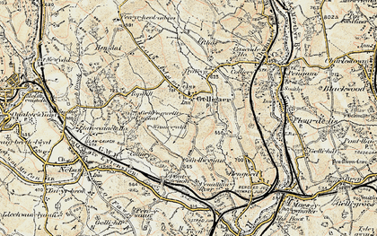 Old map of Gelligaer in 1899-1900