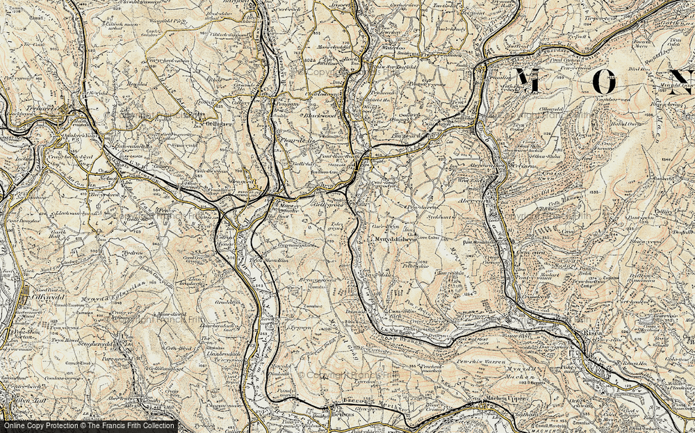 Old Map of Gelligroes, 1899-1900 in 1899-1900