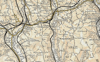 Old map of Gelligroes in 1899-1900