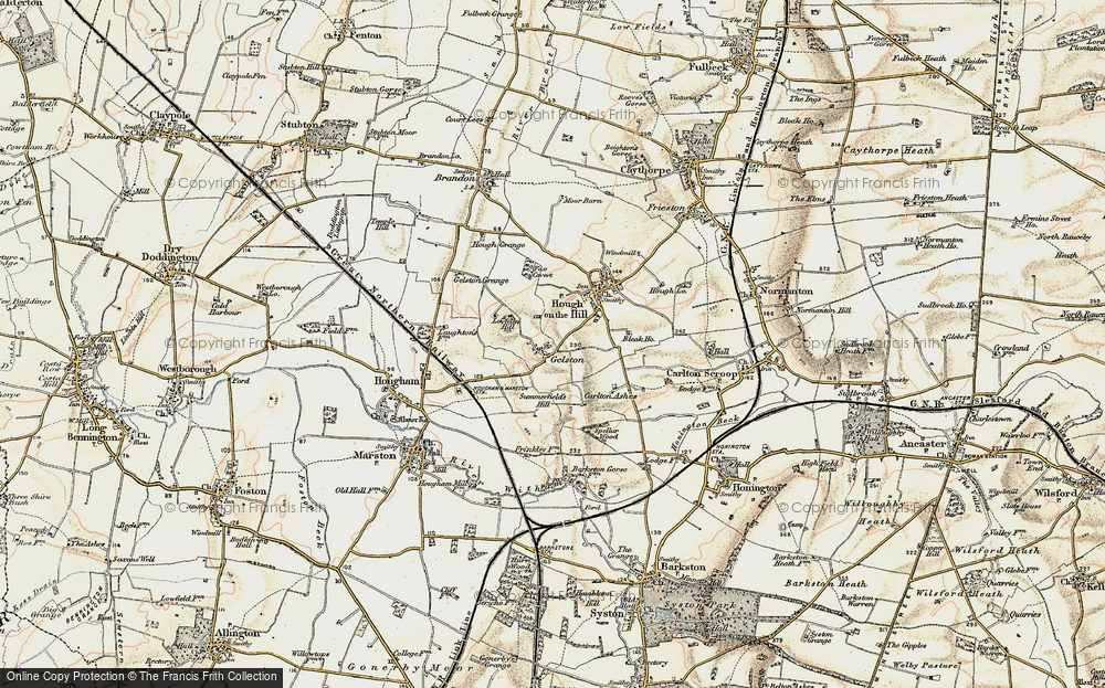 Old Map of Historic Map covering Loveden Hill in 1902-1903