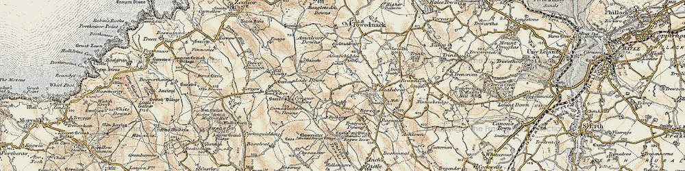 Old map of Trewey Common in 1900