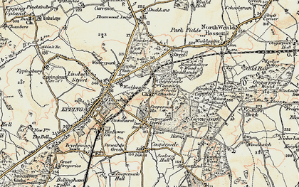 Old map of Gernon Bushes in 1897-1898