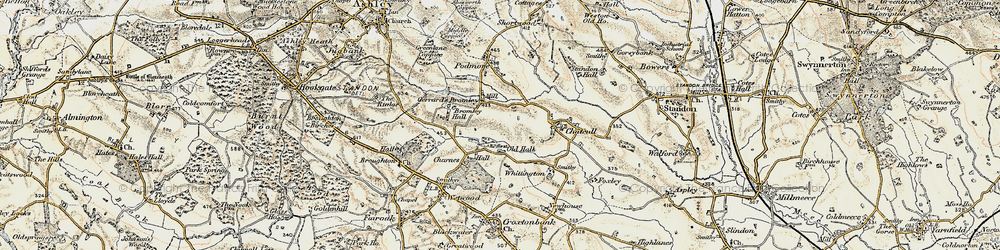 Old map of Gerrard's Bromley in 1902