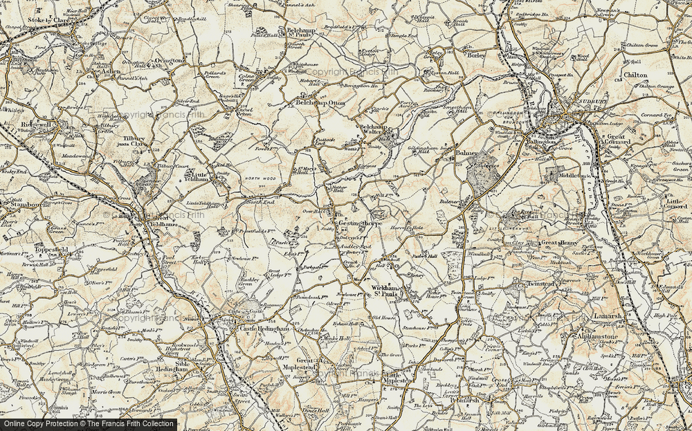 Old Map of Gestingthorpe, 1898-1901 in 1898-1901