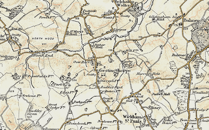 Old map of Gestingthorpe in 1898-1901