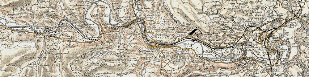 Old map of Geufron in 1902-1903