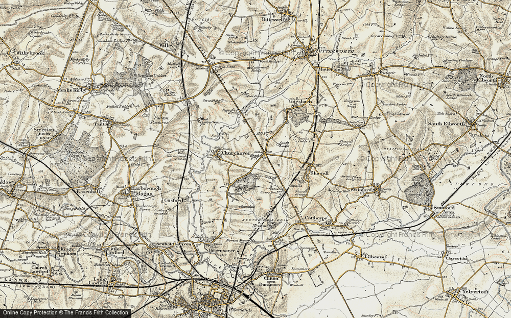 Old Map of Gibbet Hill, 1901-1902 in 1901-1902