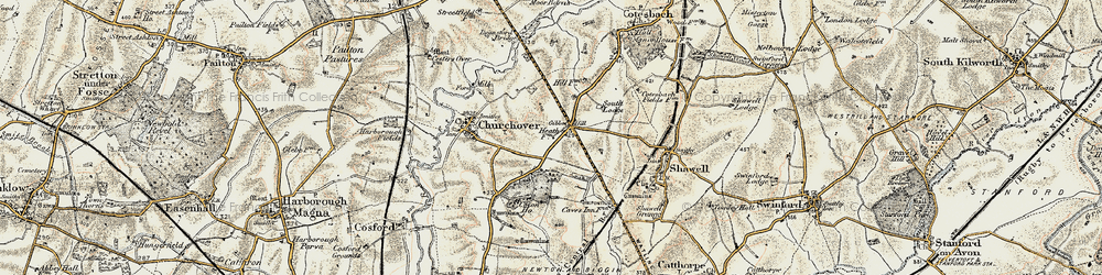 Old map of Gibbet Hill in 1901-1902