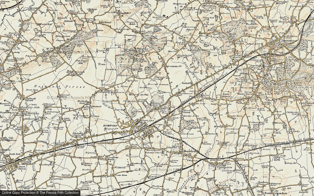 Old Map of Gidea Park, 1898 in 1898