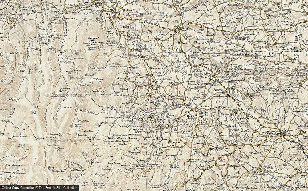 Old Map of Gidleigh, 1899-1900 in 1899-1900