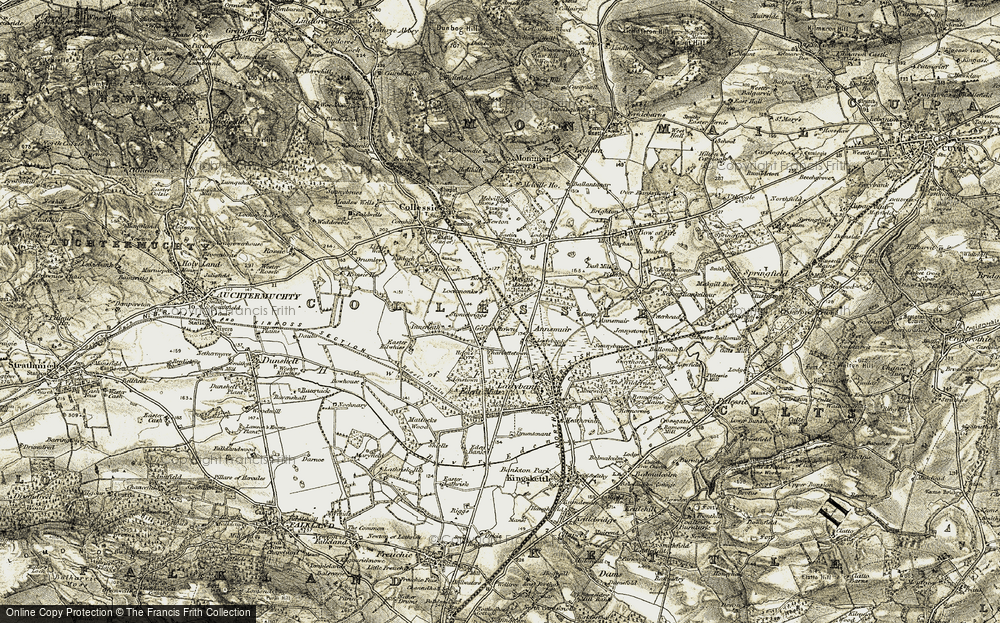 Old Map of Historic Map covering Birns in 1906-1908