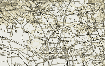 Old map of Birns in 1906-1908