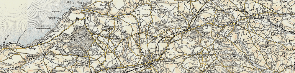 Old map of Gilbert's Coombe in 1900