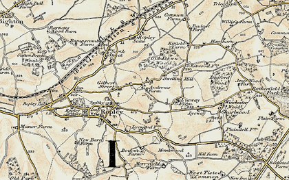 Old map of Gilbert Street in 1897-1900