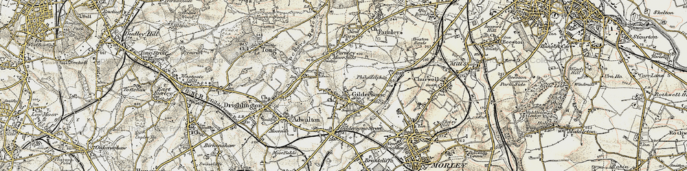 Old map of Gildersome in 1903