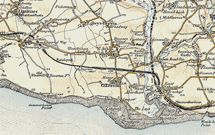 Old map of Gileston in 1899-1900