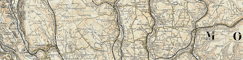 Old map of Gilfach in 1899-1900