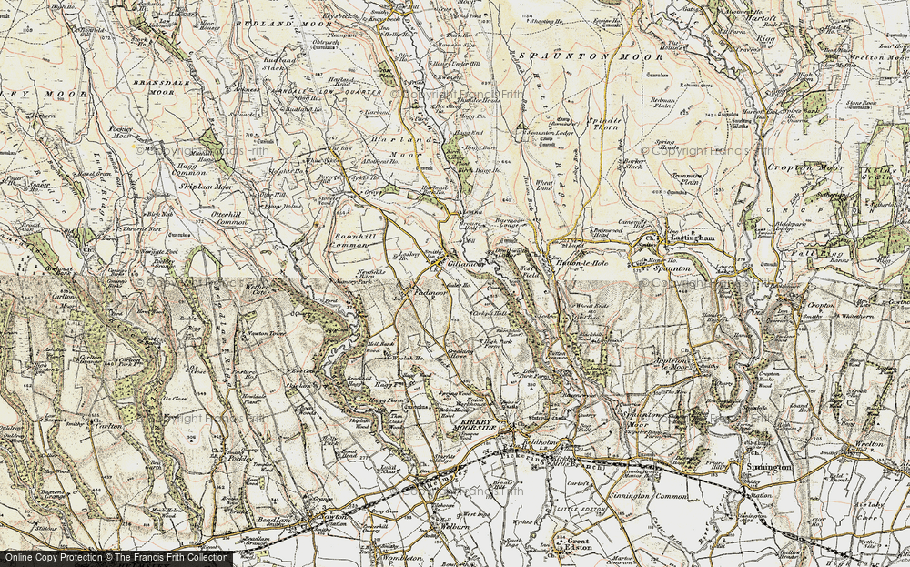 Old Map of Historic Map covering Hutton-le-Hole in 1903-1904