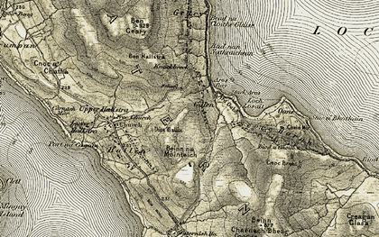 Old map of Gillen in 1908-1911