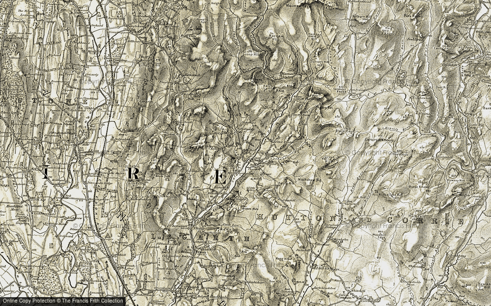 Old Map of Historic Map covering Blindhillbush in 1901-1904