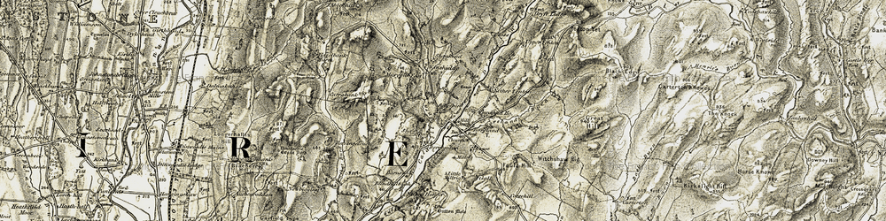 Old map of Berryscaur in 1901-1904
