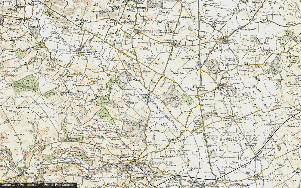 Old Map of Gilling West, 1903-1904 in 1903-1904