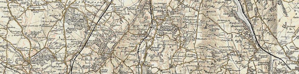 Old map of Gillow Heath in 1902-1903