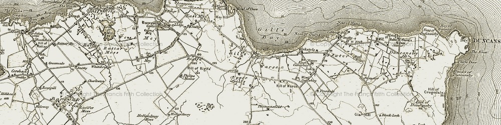 Old map of Gills in 1911-1912