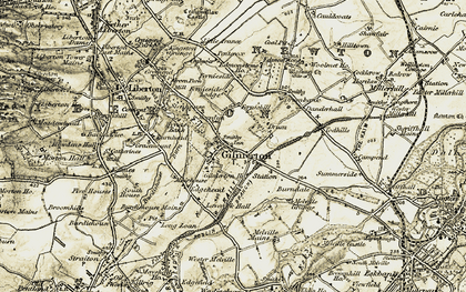 Old map of Gilmerton in 1903-1904