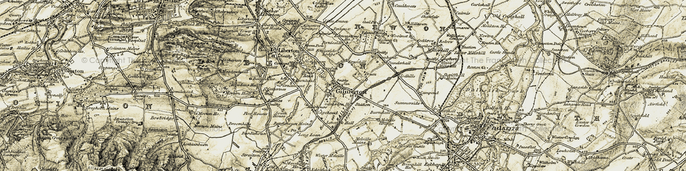 Old map of Gilmerton in 1903-1904