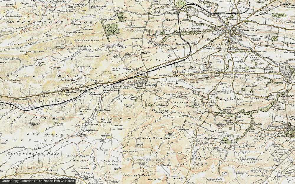 Old Map of Historic Map covering White Close Hill in 1903-1904