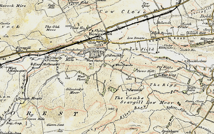 Old map of White Close Hill in 1903-1904