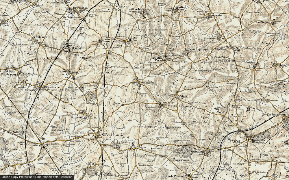 Old Map of Gilmorton, 1901-1902 in 1901-1902