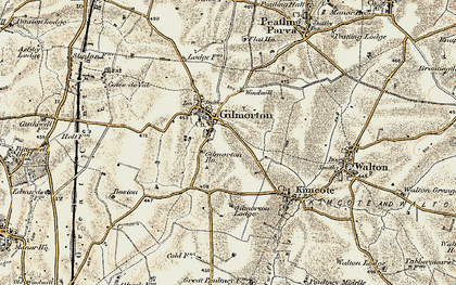 Old map of Gilmorton in 1901-1902