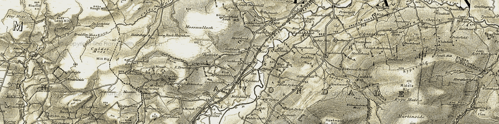 Old map of Gilmourton in 1904-1905