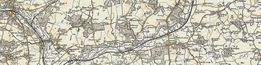 Old map of Gilston in 1898