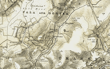 Old map of Brothershiels Burn in 1903-1904
