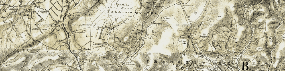 Old map of Brothershiels in 1903-1904