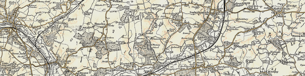 Old map of Gilston Park in 1898