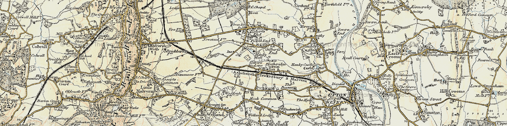 Old map of Gilver's Lane in 1899-1901